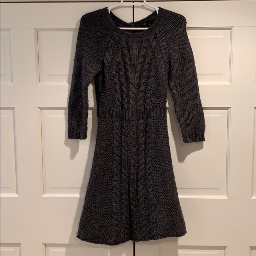Tibi Grey Cableknit Sweater Dress Small